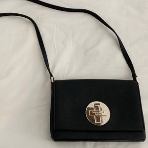 Kate Spade black leather crossbody purse